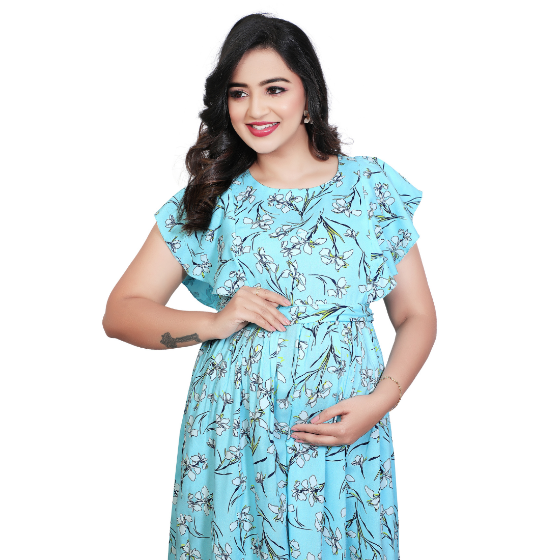 D2D Fashion Maternity & Feeding Dress | Floral Nursing Nighty for Women