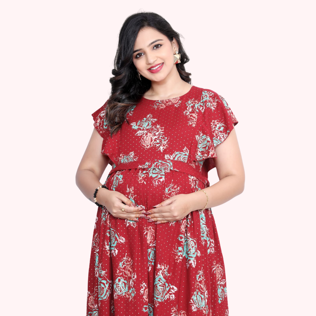D2D Fashion Maternity & Feeding Dress | Floral Nursing Nighty for Women