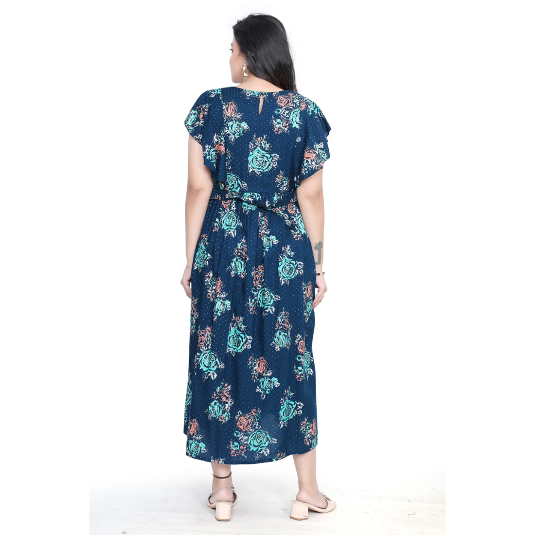 D2D Fashion Maternity & Feeding Dress | Floral Nursing Nighty for Women