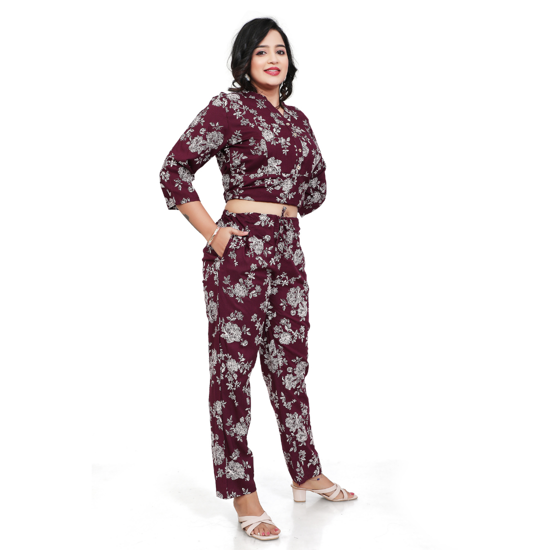 D2D Fashion Maternity & Nursing Co-Ord Set | Floral Feeding Kurti Pant Set