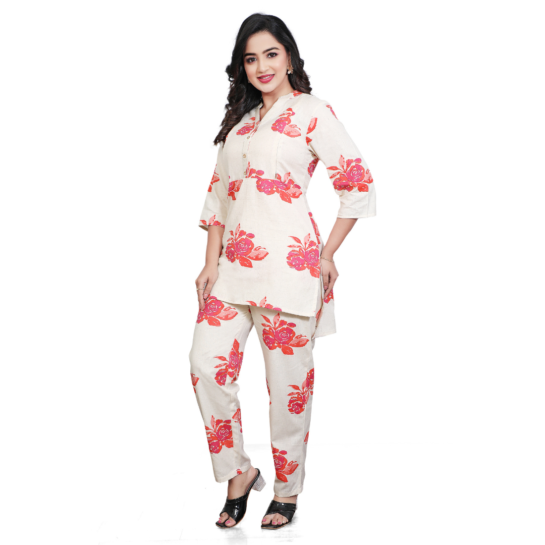 D2D Fashion Maternity & Nursing Co-Ord Set | Floral Feeding Kurti Pant Set